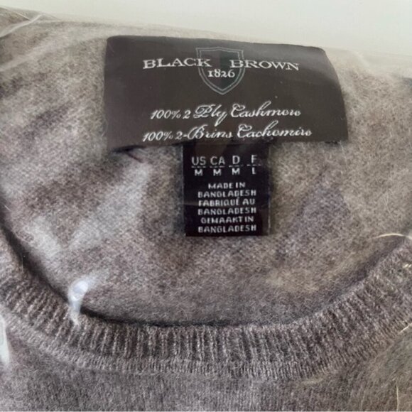 BLACK BROWN 1826 100% 2-Ply Cashmere Crewneck Sweater - Picture 7 of 7